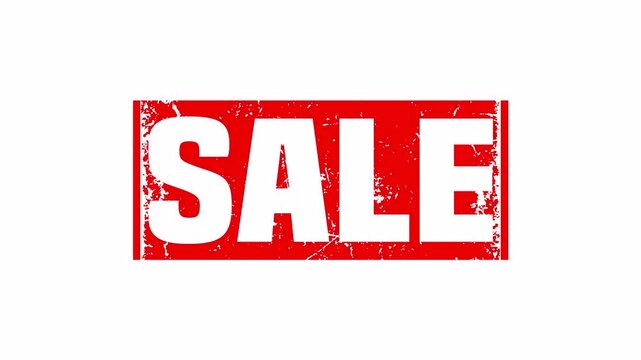 Stamp Sale Clean Bold Type Grunge Motion animated with alpha channel transparent background video 4K
