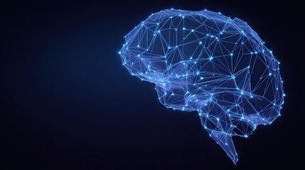 A mesmerizing view of an illuminated digital representation of the brain showcasing the interconnectedness and complexity of human thought. ..Created with Generative AI, not depicting real subjects.