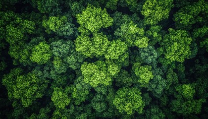 Fototapeta premium Dense forest canopy, overhead view (1)