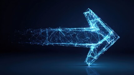 A modern digital arrow, representing direction, innovation, and futuristic technology against a dark background. ..Created with Generative AI, not depicting real subjects.
