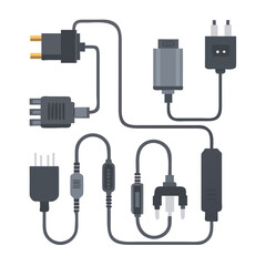 Collection of universal laptop power adapters with various plug types and voltage ratings; each laptop adapter includes cable for AC input and DC output for consistent charging performance See Less
