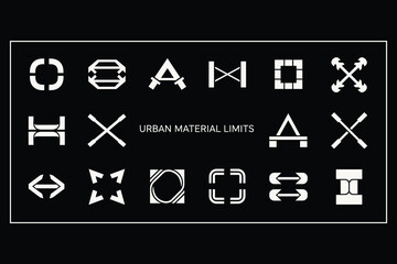 Geometric Urban Material Limits Icons for Cyber Streetwear