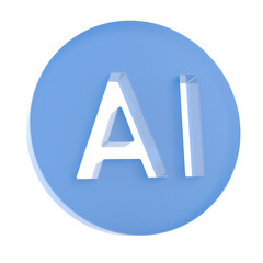Symbol ai on white background. Isolated 3D illustration