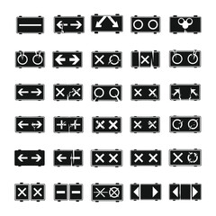 Broken Street Signal Interface Icons Grid for Techwear Design