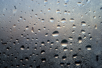 Morning dew on the window glass