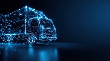 A cutting-edge truck concept glimmers with futuristic digital design. ..Created with Generative AI, not depicting real subjects.