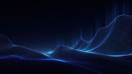 A mesmerizing digital landscape of glowing blue lines that is a futuristic visualization of the earth. ..Created with Generative AI, not depicting real subjects.