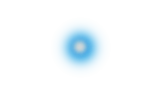 Glowing bright blue abstract circular shape with a luminous white center against a stark black background suggesting energy or cosmic phenomena. - Powered by Adobe