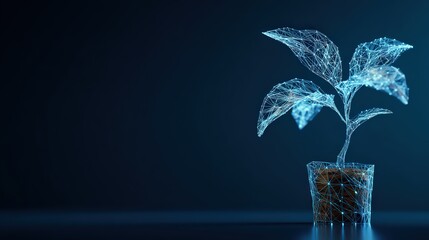 A digital botanical representation showcasing innovation and the fusion of nature with technology. Evoking themes of growth, connectivity. ..Created with Generative AI, not depicting real subjects.
