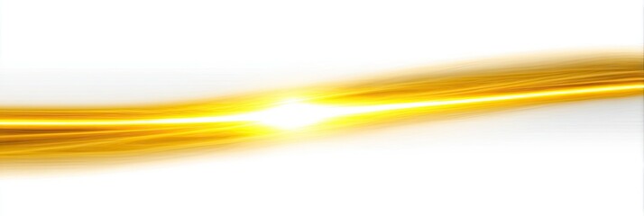 Golden abstract lines converge with a burst of bright light on a white background