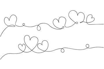 One line drawing heart big collection. Hearts line art for Valentine's Day