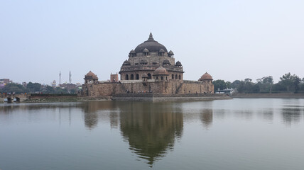 India, Bihar, Sasaram, View of Tomb of Sher Shah Suri, The 16th Century Mausoleum, Located in Middle of Lake.