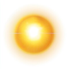 Glowing yellow orb with bright center and horizontal lens flare, blurred edges