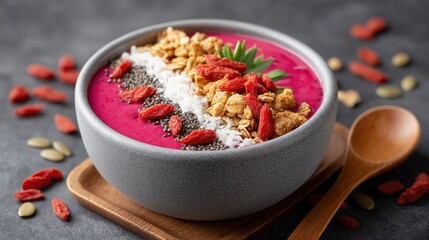 Vibrant Acai Bowl with Toppings and Fresh Ingredients