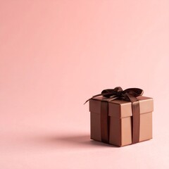 Obraz premium 下部配置チョコギフト マットピンク背景のクリーンプロモーション