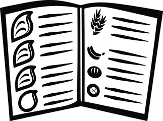 bakery menu design icon Black silhouette vector illustration on transparent background