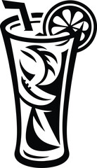 bar drink illustration icon Black silhouette vector illustration on transparent background