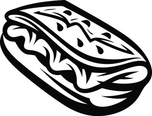 commercial food design icon Black silhouette vector illustration on transparent background