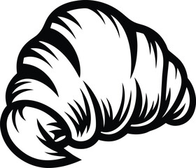 croissant morning light icon Black silhouette vector illustration on transparent background