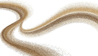 Wavy abstract sand-like texture in light and dark brown hues on white