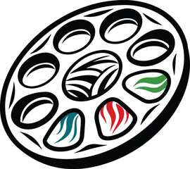 food color palette icon Black silhouette vector illustration on transparent background