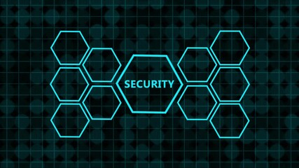 Cyber security data protection business technology privacy concept.,A video showcasing a futuristic cybersecurity concept with neon blue graphics on a dark background