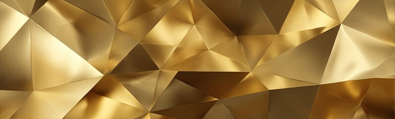 Abstract golden polygonal background with dynamic light and shadow