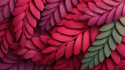 Vibrant textured leaves in shades of red and green create a stunning botanical display.