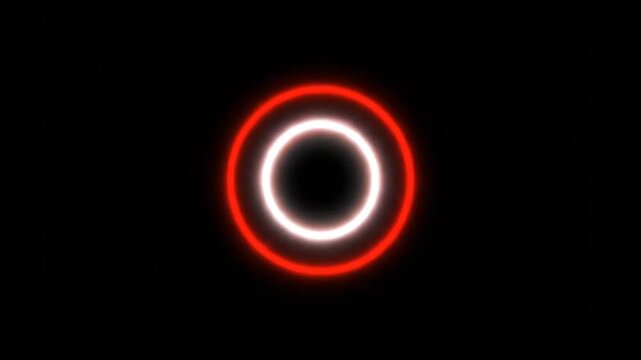 a glowing red and white circle on a black background . use as multipurpose tittle intro, gaming background. product mockup. motion graphics background