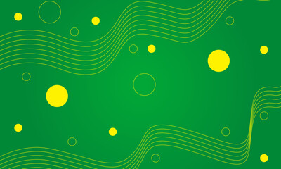 Abstract background with green, yellow circles and lines.