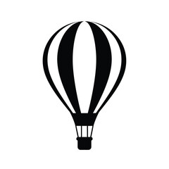 Naklejka premium Striped hot air balloon silhouette icon