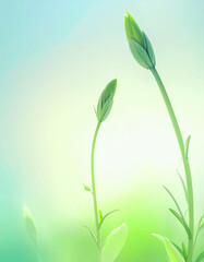 Fototapeta premium 春の芽生えと新しい始まりを表現した背景, AI生成画像
