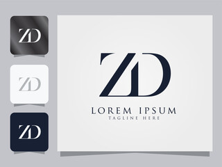 ZD Monogram Logo Design Concept with Modern Typography