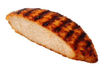 Grilled chicken breast isolated on transparent background