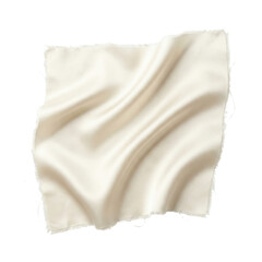 Elegant cream silk fabric swatch with ripples and fringe