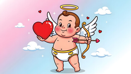 Cupid cartoon representing love romance and playful valentine theme