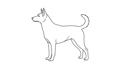 Obraz premium Dog line drawing representing minimal pet art and simple design