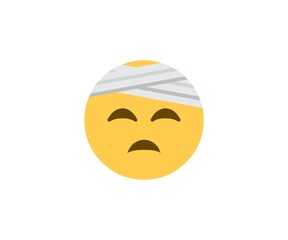 3D smiling face on white background