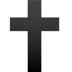 Une croix chr&eacute;tienne noir sur fond transparent.