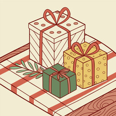 Gift Box and Present Vector Illustration