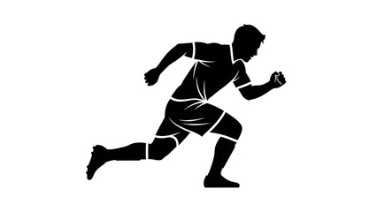 Fototapeta premium Dynamic silhouette of a man running with determination and speed