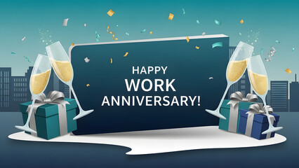 Work anniversary celebrating career milestone appreciation and professional achievement