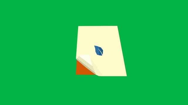 Mysterious 2d animated cartoon animation of hands unrolling ancient scroll on green screen chromakey background. Suitable for history, secret, or discovery effects. Loopable.