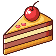 Cake Slice Dessert Vector Illustration