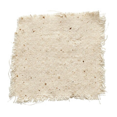 Beige linen fabric swatch with frayed edges