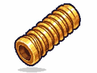 金色のコイル　ピクセルアート　イラスト素材