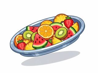 フルーツ盛り合わせ イラスト 皿 デザート