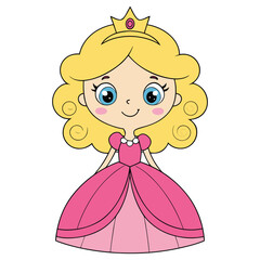 Cute Princess Cartoon Vector Illustration