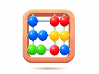 そろばん カラフル 白背景 子供 教育 学習 算数