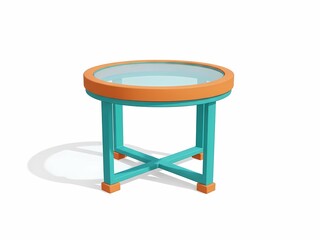 丸テーブル 白背景 3Dオブジェクト 静物